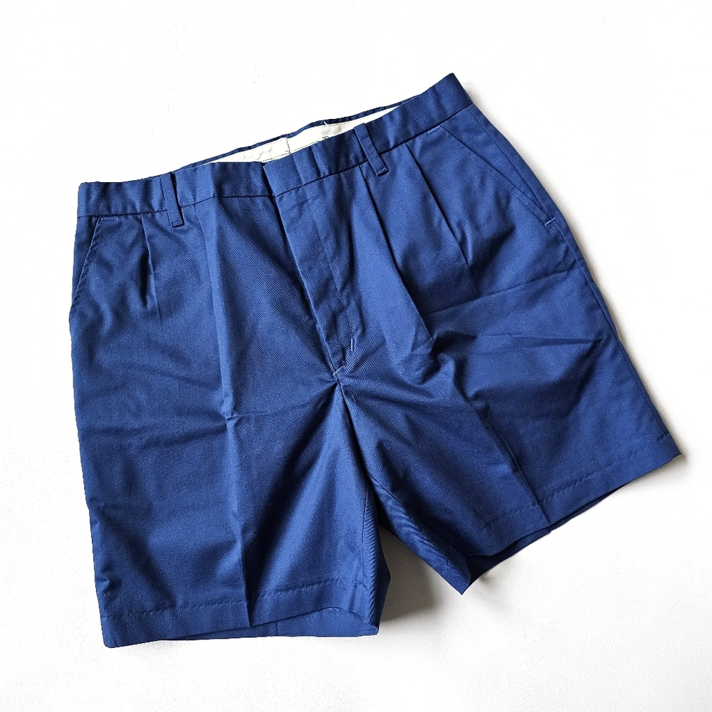 Riverside Men’s Pleated Shorts 36 Made in USA Liberty Blue NOS YKK Zip 7” Inseam